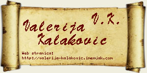 Valerija Kalaković vizit kartica